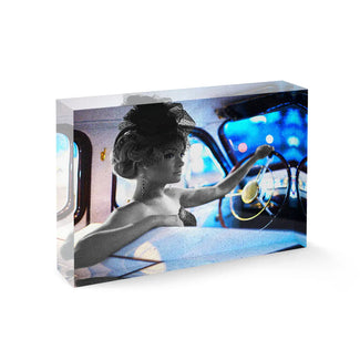 Acrylic block - Retro blue