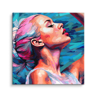 Modernes Wandbild Ballerina in bunten Farben, künstlerische Leinwand für Wohnzimmer