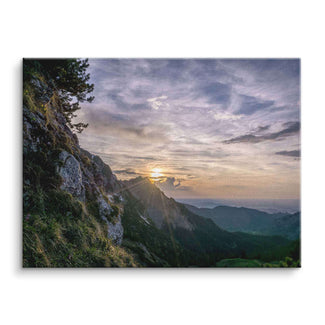 Mountain peaks in the sunrise