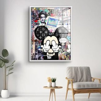 Modernes Wandbild mit buntem Hamburg-Collagenmotiv, popkulturelle Kunst, Wohnzimmerdeko