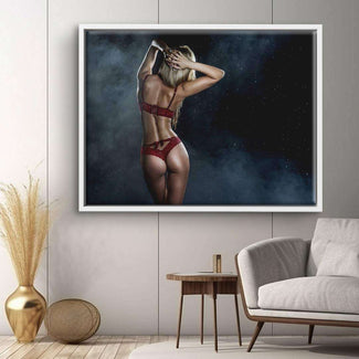 Attractive woman in the fog 
