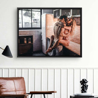 Sensual couple in the kitchen 