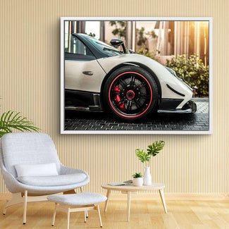 Leinwandbild Sportwagen-Front im modernen Wohnzimmer, stilvolle Wanddeko, Design-Auto Kunst