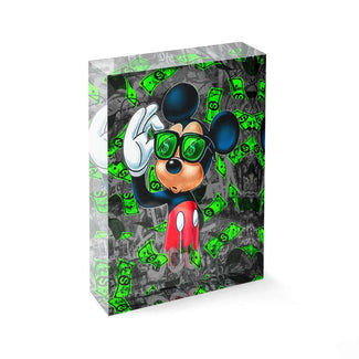 Acrylblock - Dollar rain