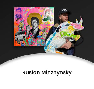 Künstler Ruslan von ArtMind mit seinen Comic Kollagen