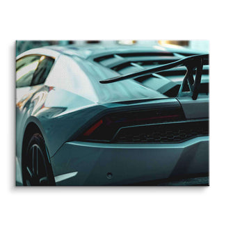 Wandbild mit Lamborghini Huracán von hinten, sportliches Auto, moderne Leinwandkunst