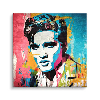 Pop Art Wandbild Porträt Mann, bunte Leinwand, modern, farbenfroh, Wohnzimmer Deko