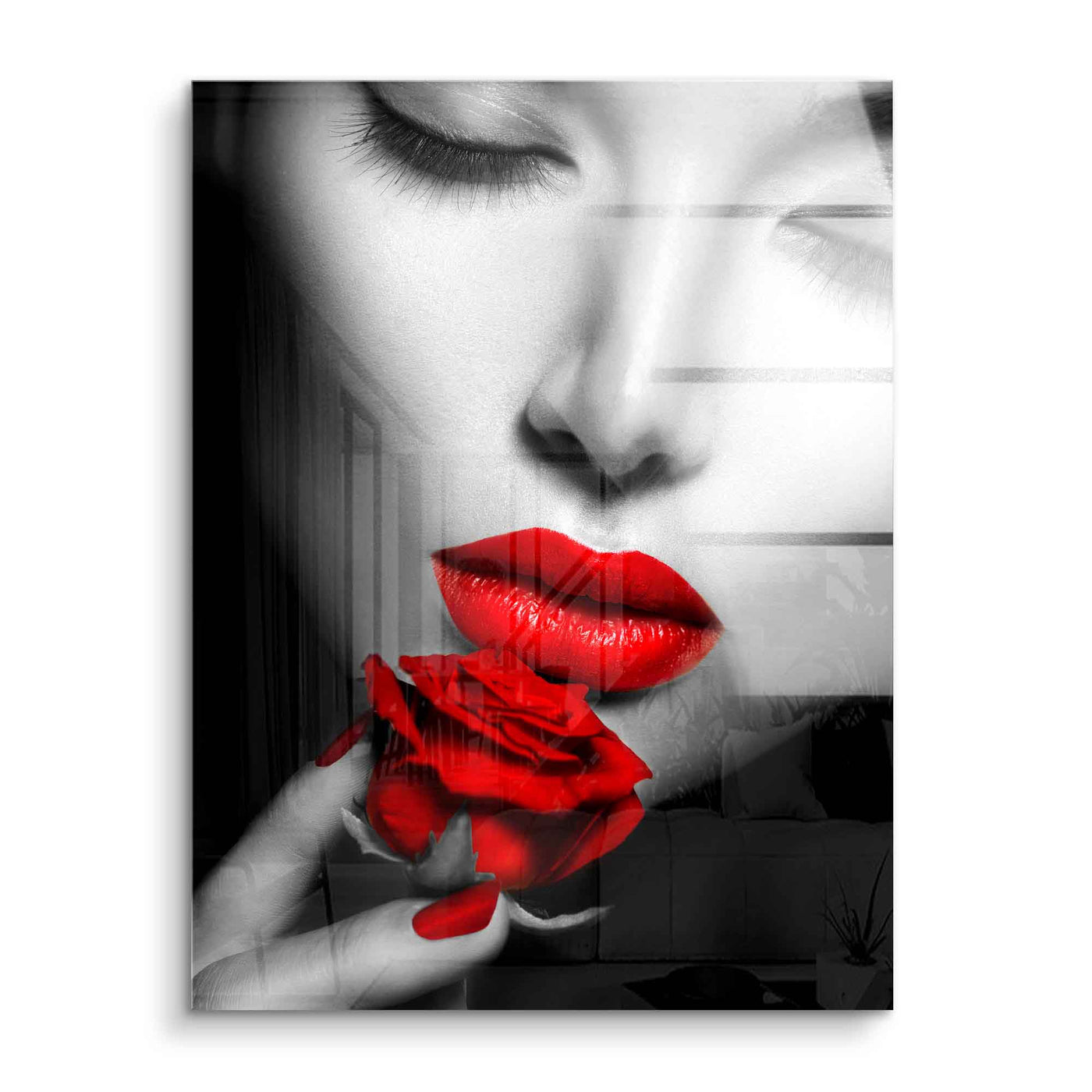 Rote Rose & Lippen