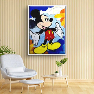 Modernes Pop Art Wandbild mit Comicfigur, bunte Farben, Wohnzimmer Dekoration