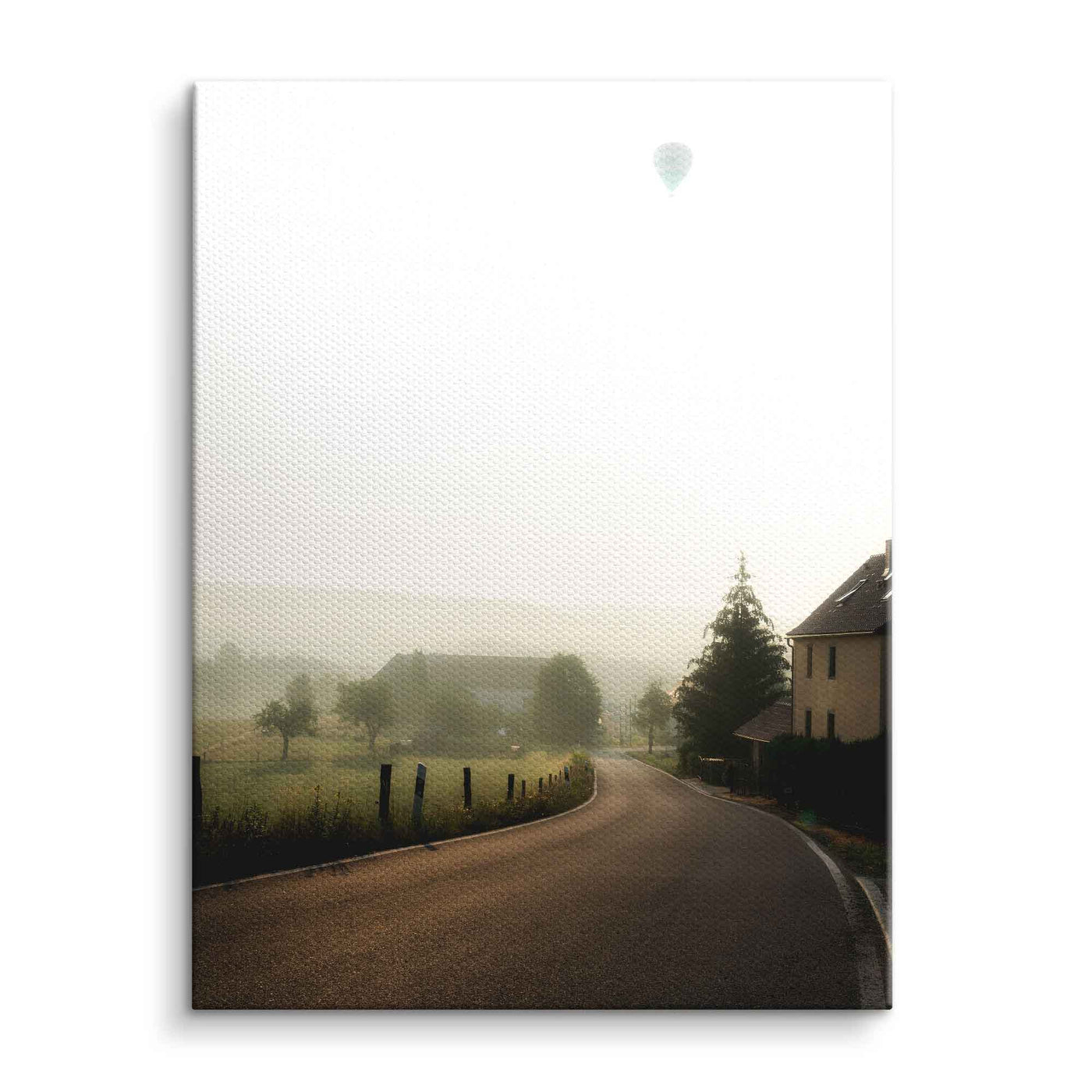 Heißluftballon im Nebel