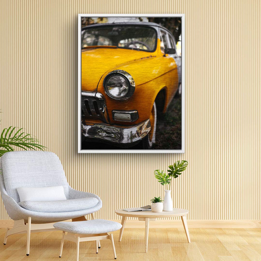 Yellow classic car