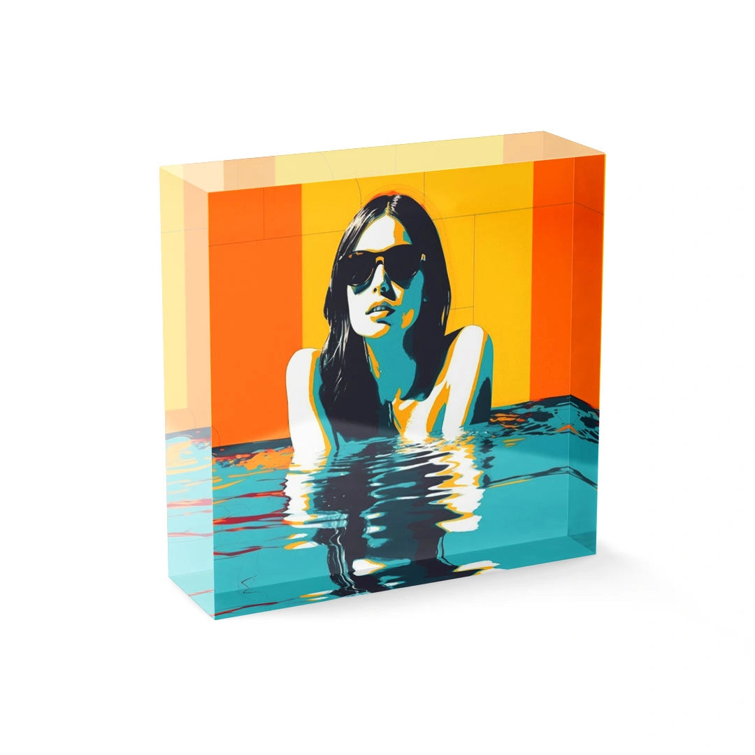 Acrylic block - Swimming day