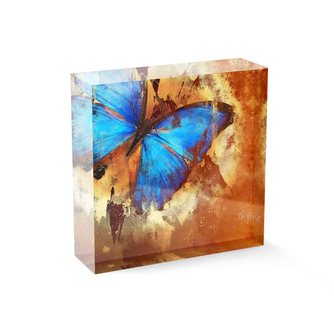 Acrylic block - Blue Butterfly