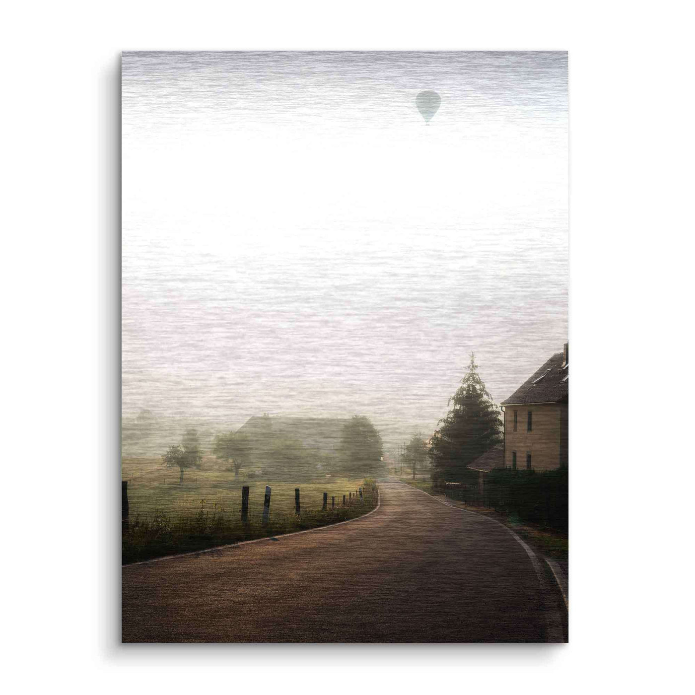 Hot air balloon in the fog