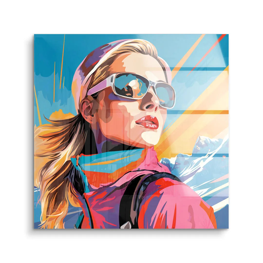 Skiing woman