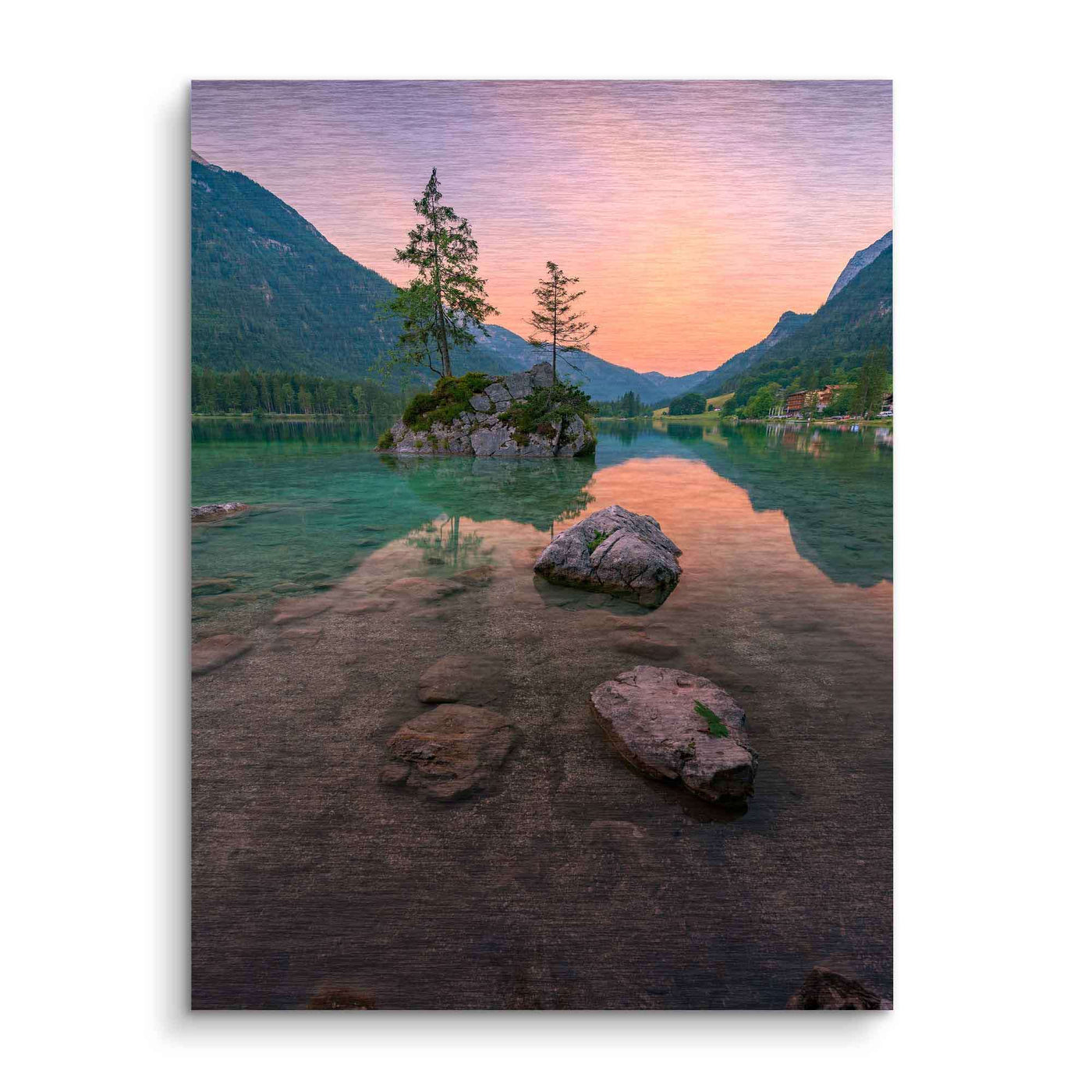 Sunrise at the mountain lake