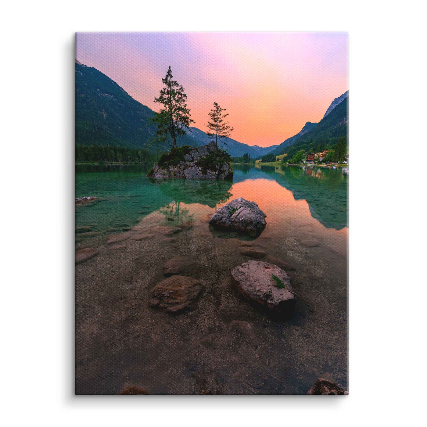 Sunrise at the mountain lake