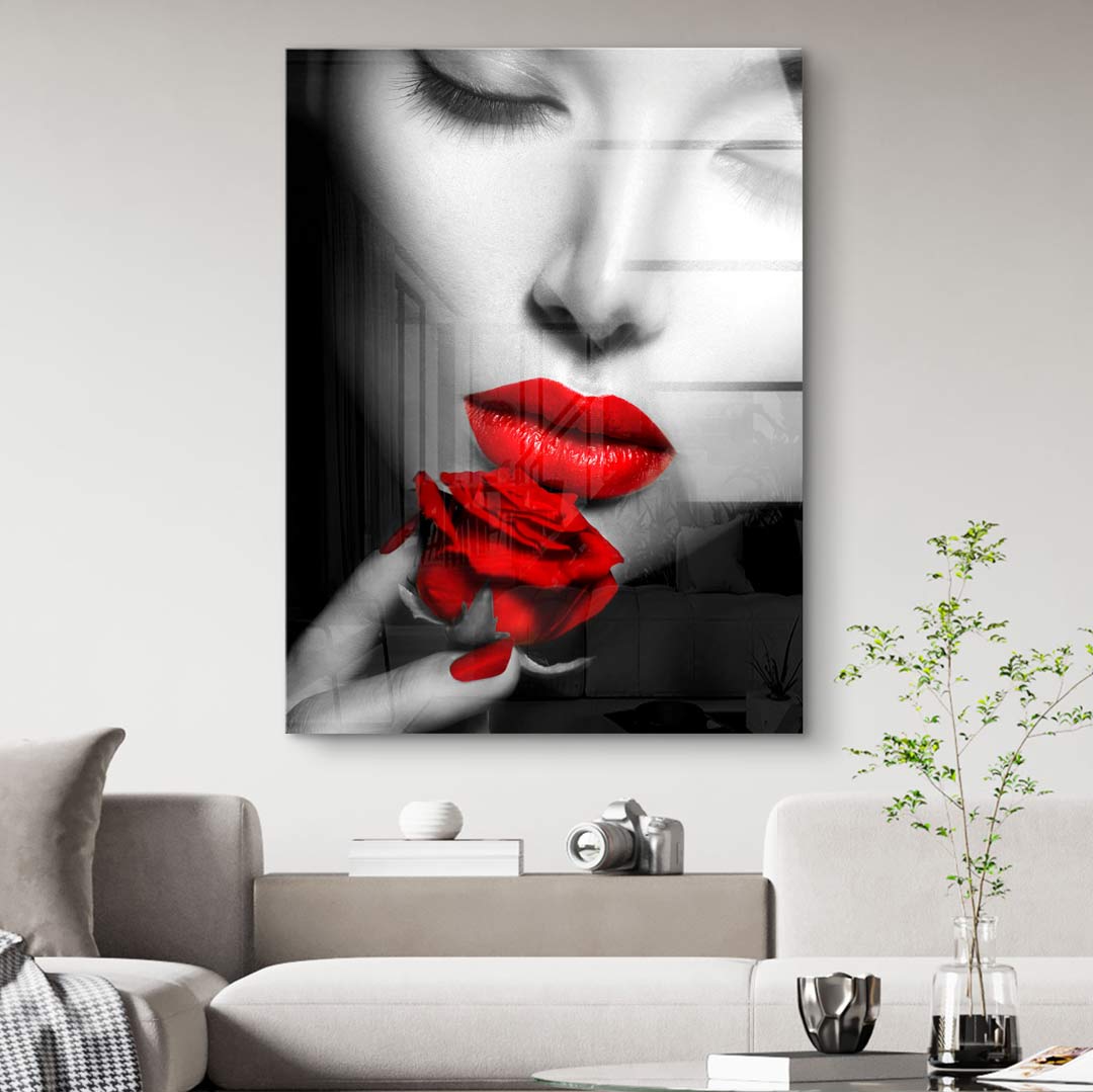 Rose rouge & lèvres